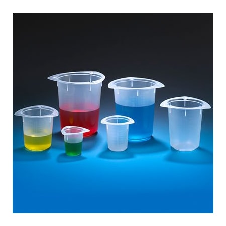 Globe Scientific Beaker, Three Corner, Polypropylene, Graduated, 1000mL, 100/Pack 3645